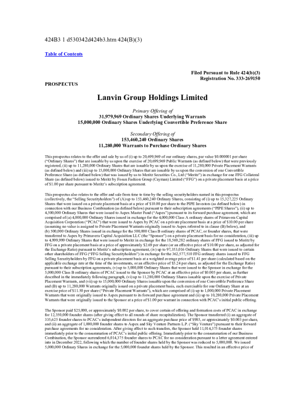 复朗集团美股招股说明书(2023-10-30版)