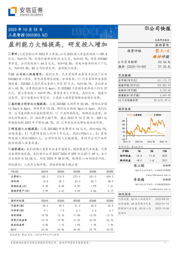 盈利能力大幅提高，研发投入增加