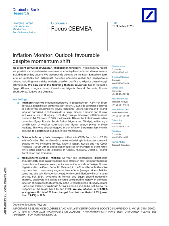 通胀监测 ： 尽管势头转移 ， 但前景良好