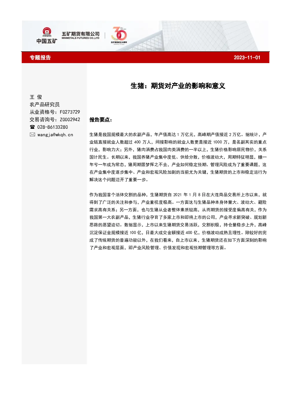 报告封面