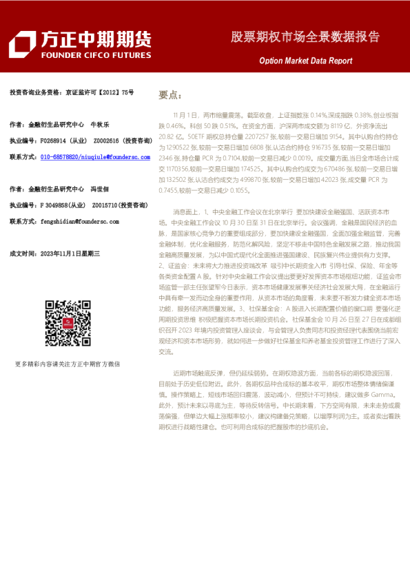 股票期权市场全景数据报告