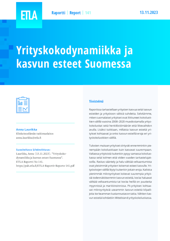 芬兰公司的规模动态和增长障碍