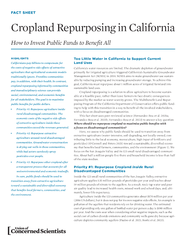 在加利福尼亚州重新安置农田