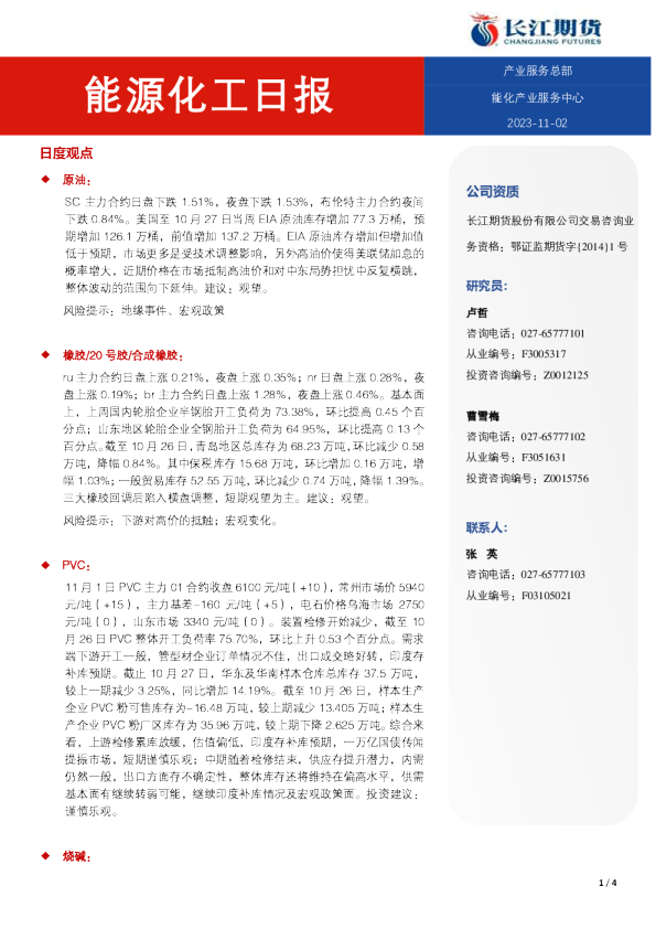 能源化工日报