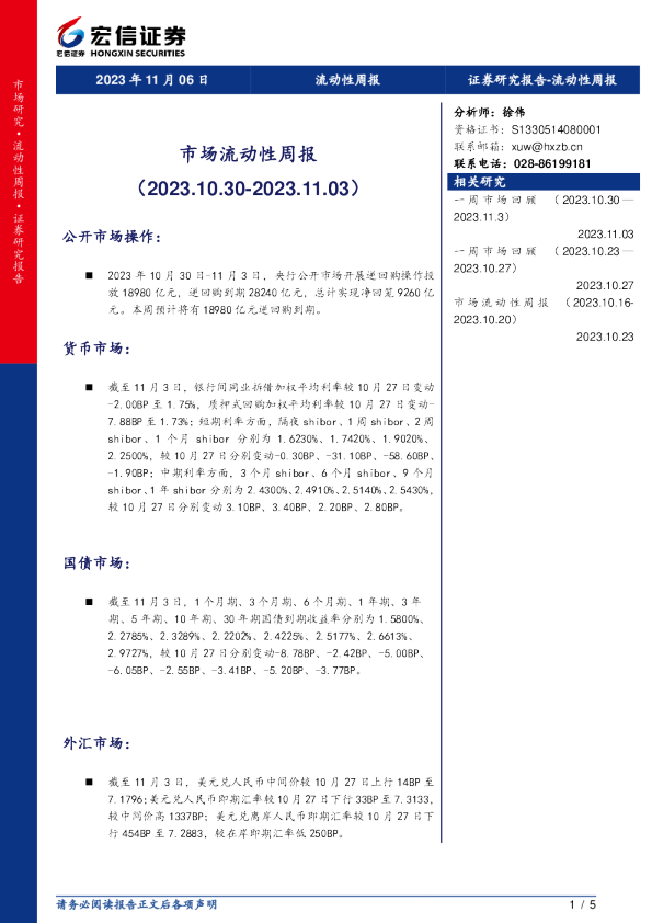 市场流动性周报