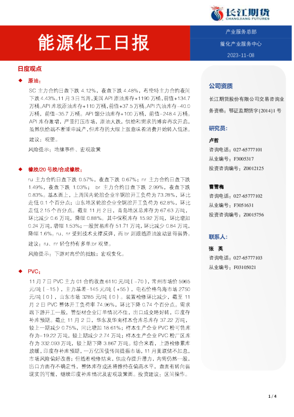 能源化工日报