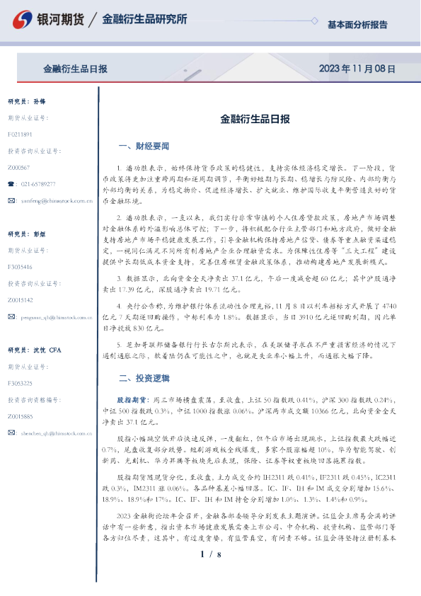 金融衍生品日报