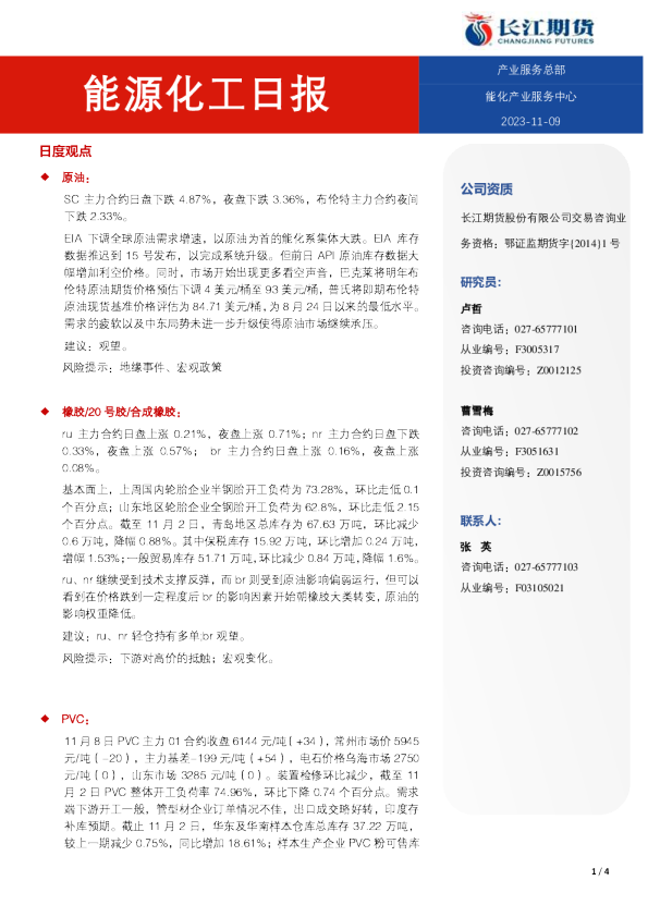 能源化工日报