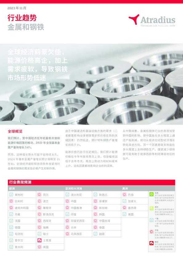 2023 年 11 月金属/钢铁行业发展趋势
