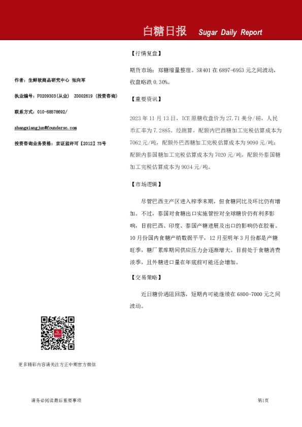 白糖日报