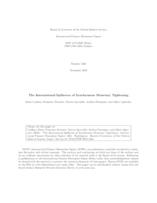 同步货币紧缩的国际溢出效应
