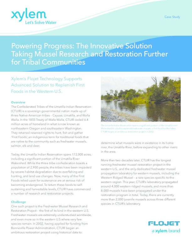 Xylem 的 Flojet 技术支持先进的解决方案 ， 以补充美国西部的第一批食物
