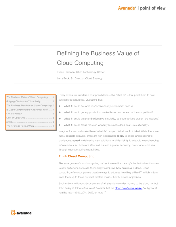 定义云计算的商业价值
