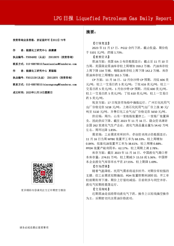 LPG日报