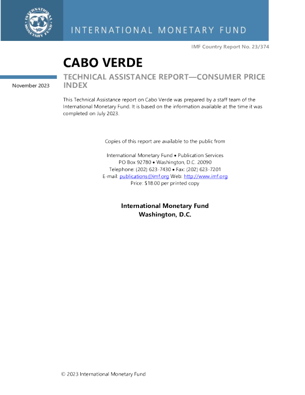 佛得角: 技术援助报告 - 消费物价指数