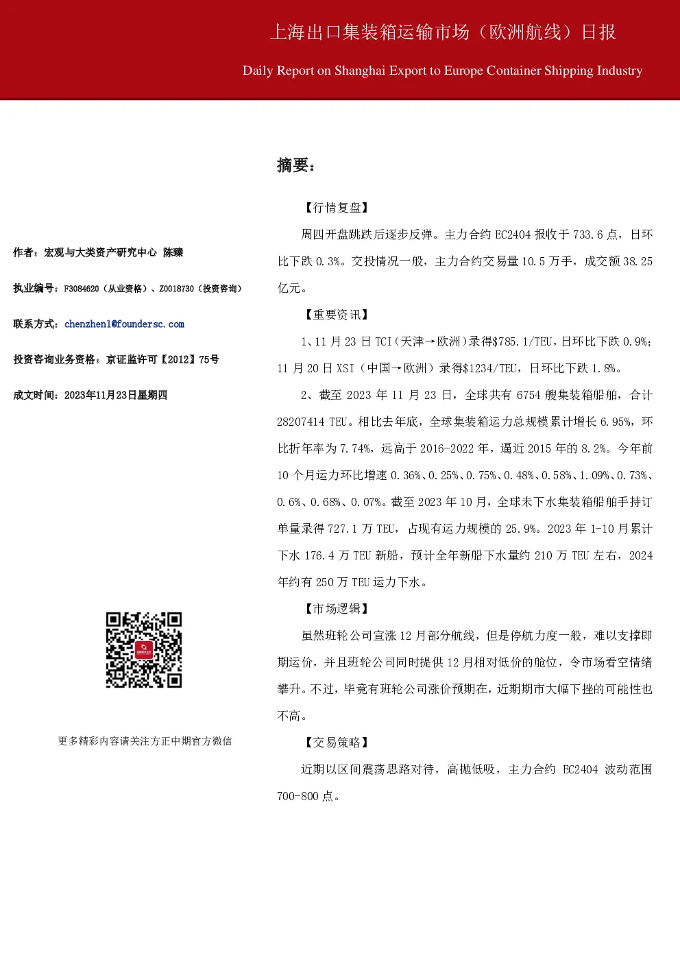 上海出口集装箱运输市场（欧洲航线）日报