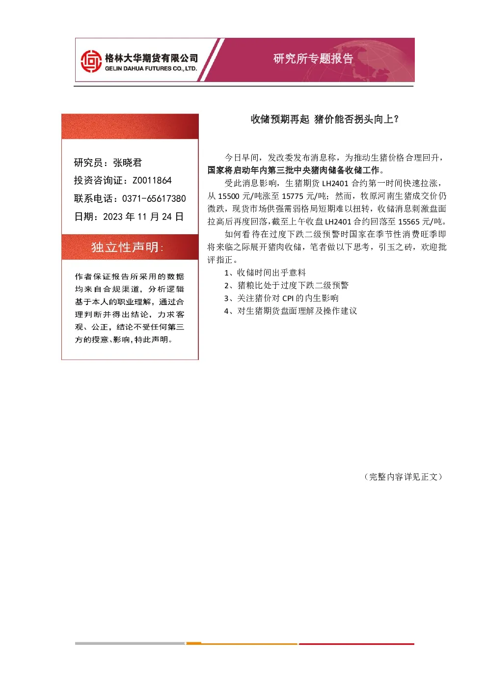 报告封面