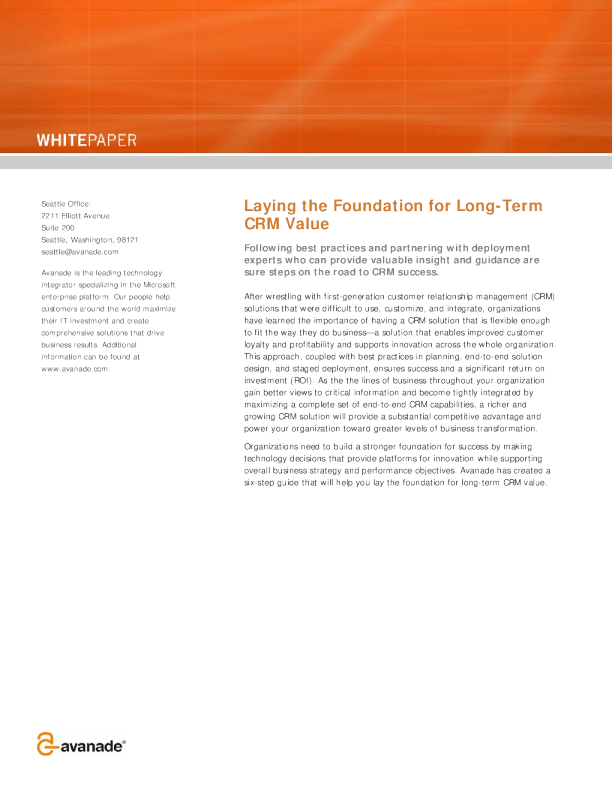 为长期 CRM 价值奠定基础