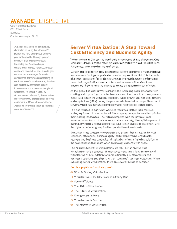 服务器虚拟化 ： 迈向成本效益和业务灵活性的一步