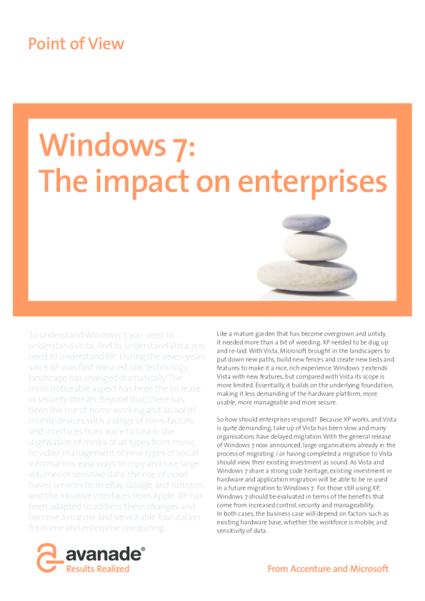 Windows 7 ： 对企业的影响