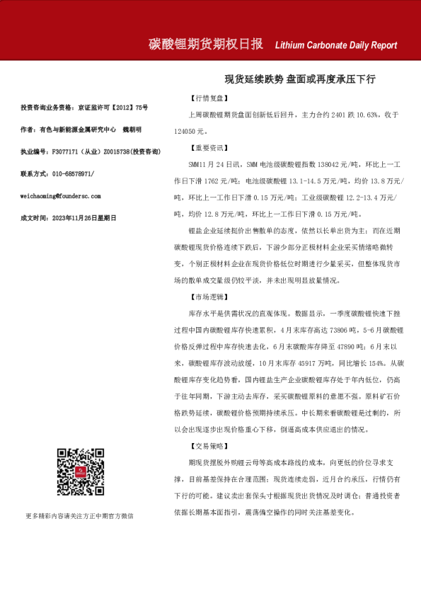 碳酸锂期货期权日报