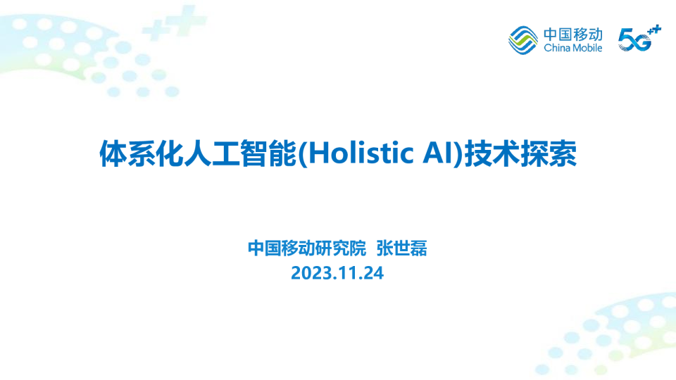 张世磊：体系化人工智能技术（Holistic AI）技术探索
