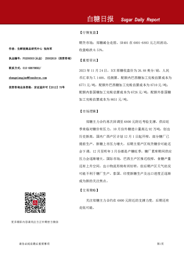 白糖日报