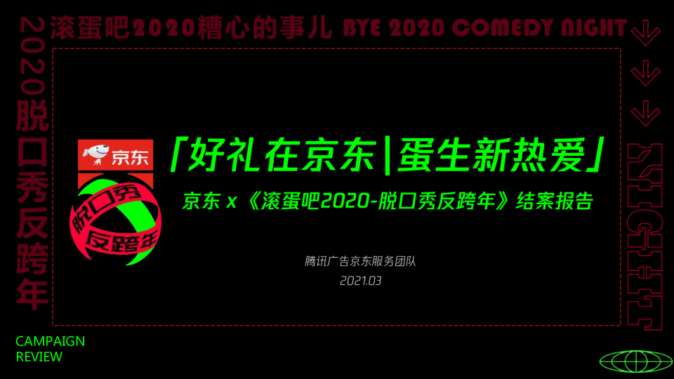 2021京东 x《滚蛋吧2020-脱口秀反跨年》营销结案-【电商】【营销传播】