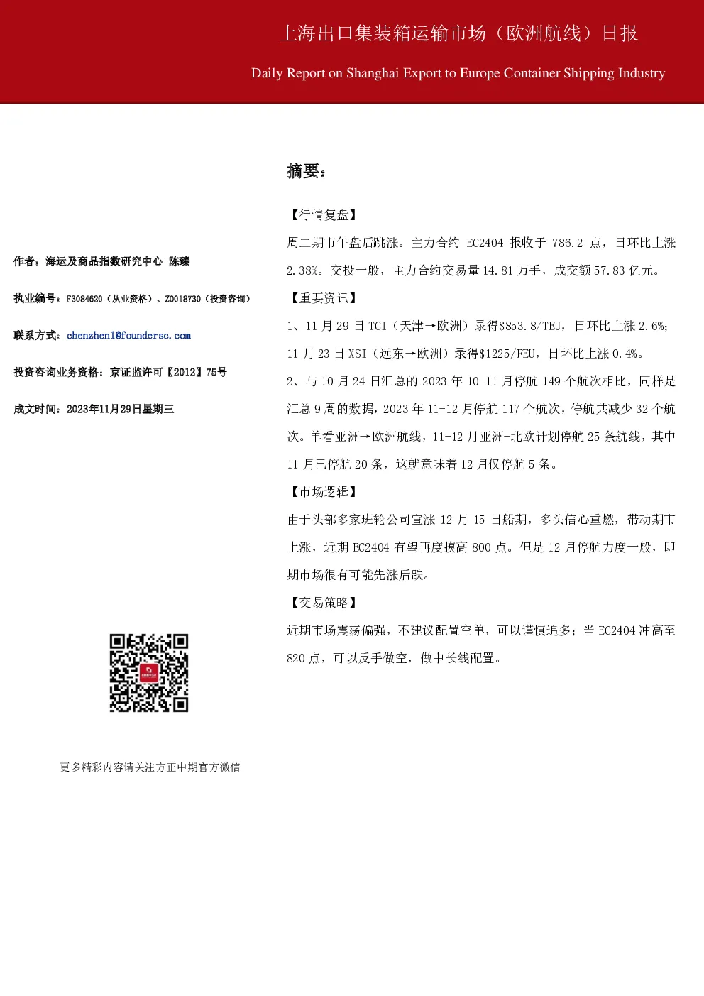 上海出口集装箱运输市场（欧洲航线）日报
