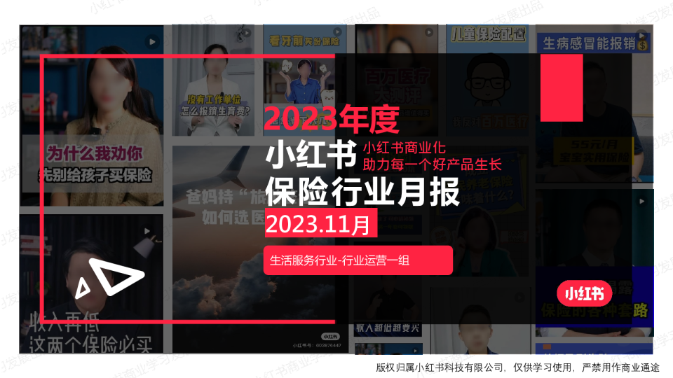 小红书2023年保险行业月报11月