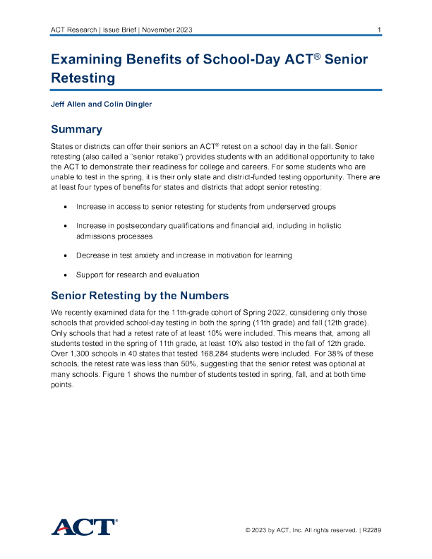 检查学校日 ACT 高级复测的好处