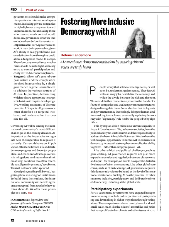 Landemore 通过 AI 促进更具包容性的民主