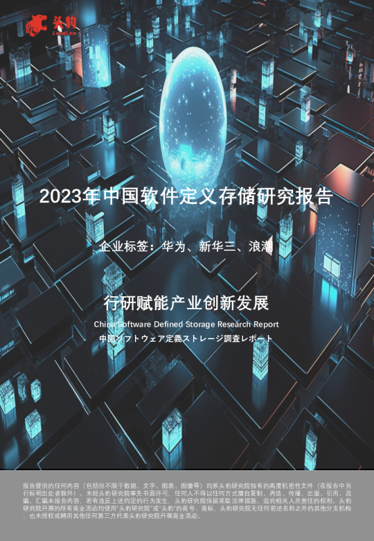 2023年中国软件定义存储研究报告