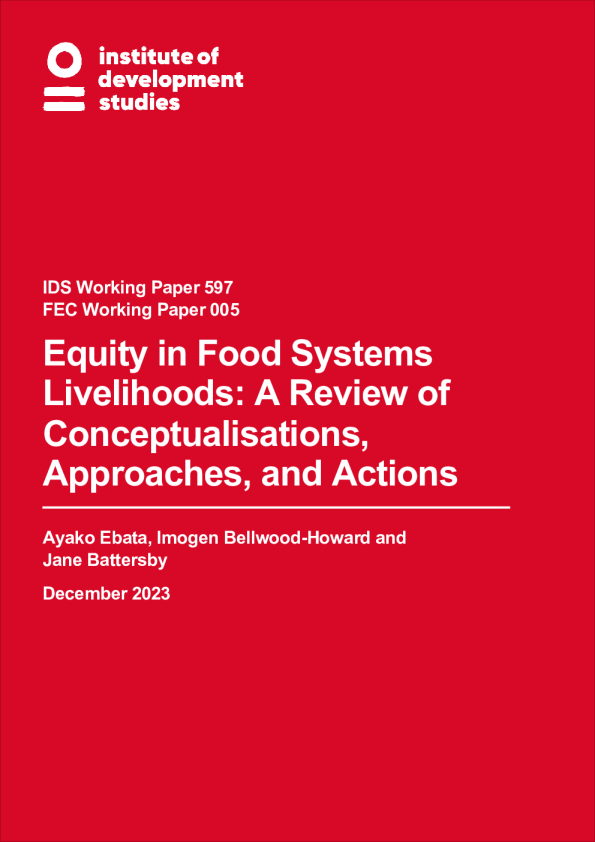 粮食系统生计公平：概念、方法和行动综述