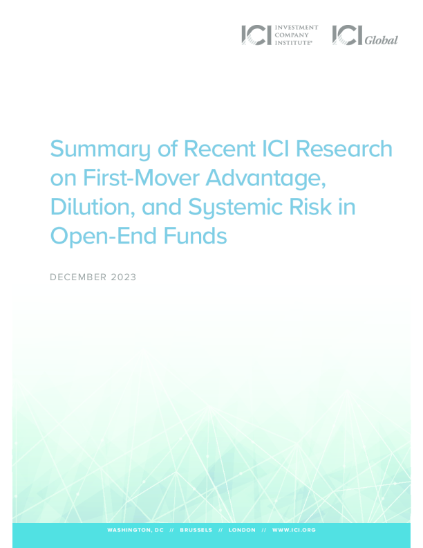 ICI 近期开放式基金先发优势、稀释与系统性风险研究综述
