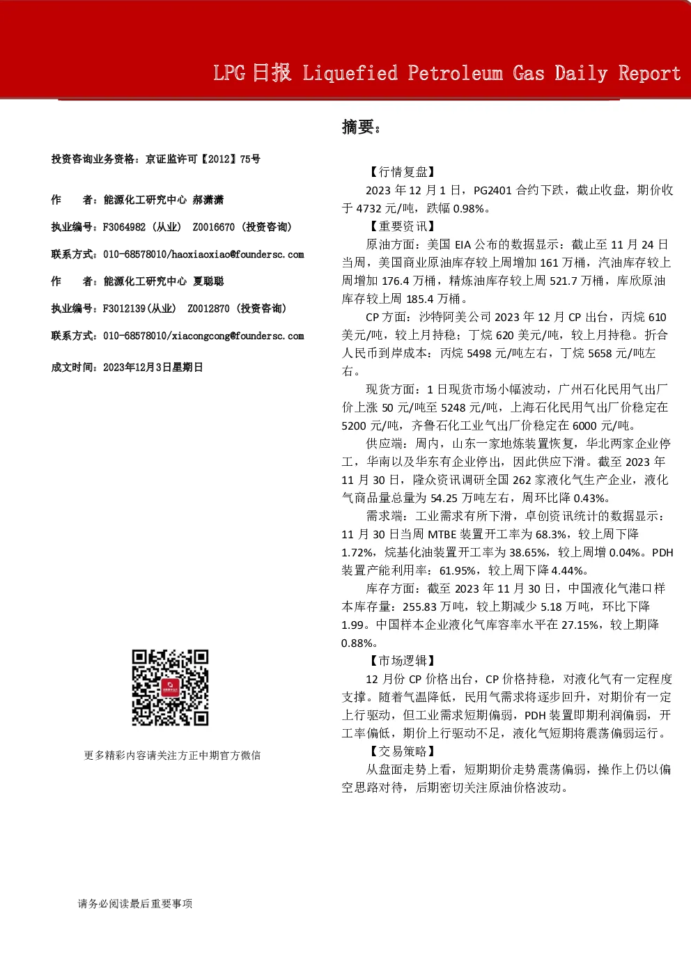 LPG日报
