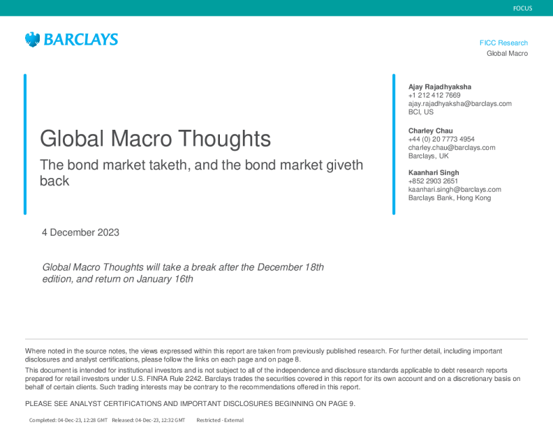 全球宏观思考 ： 债市把握 ， 债市回馈