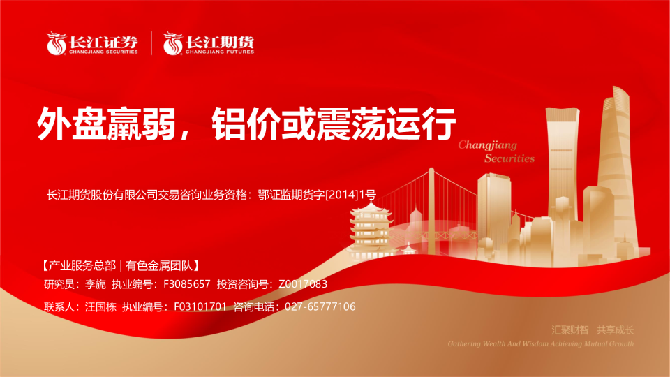 外盘羸弱，铝价或震荡运行