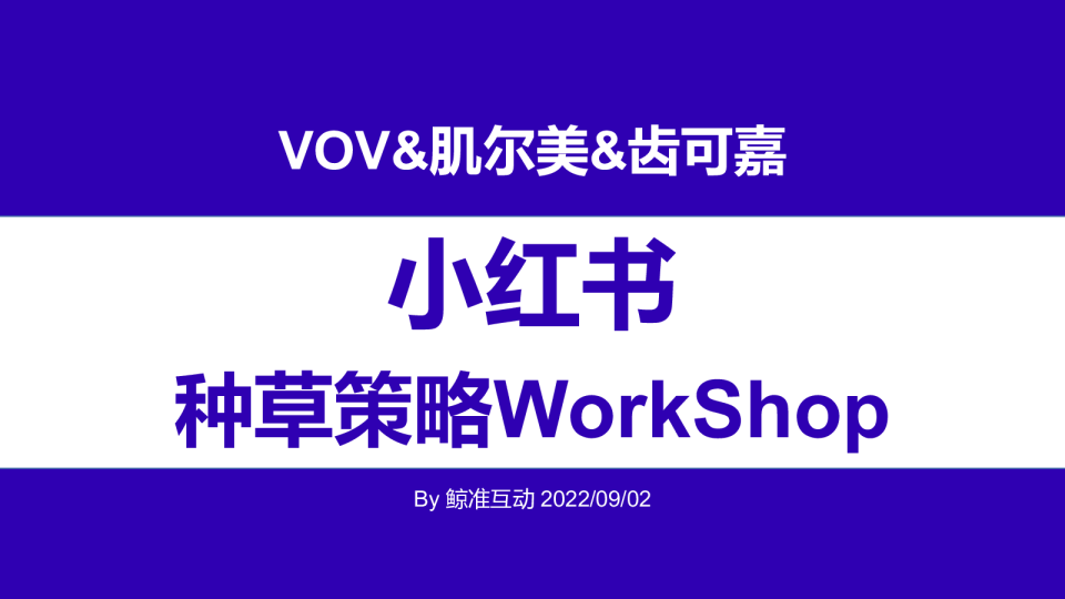 2022 VOV&肌尔美&齿可嘉小红书传播策略方案