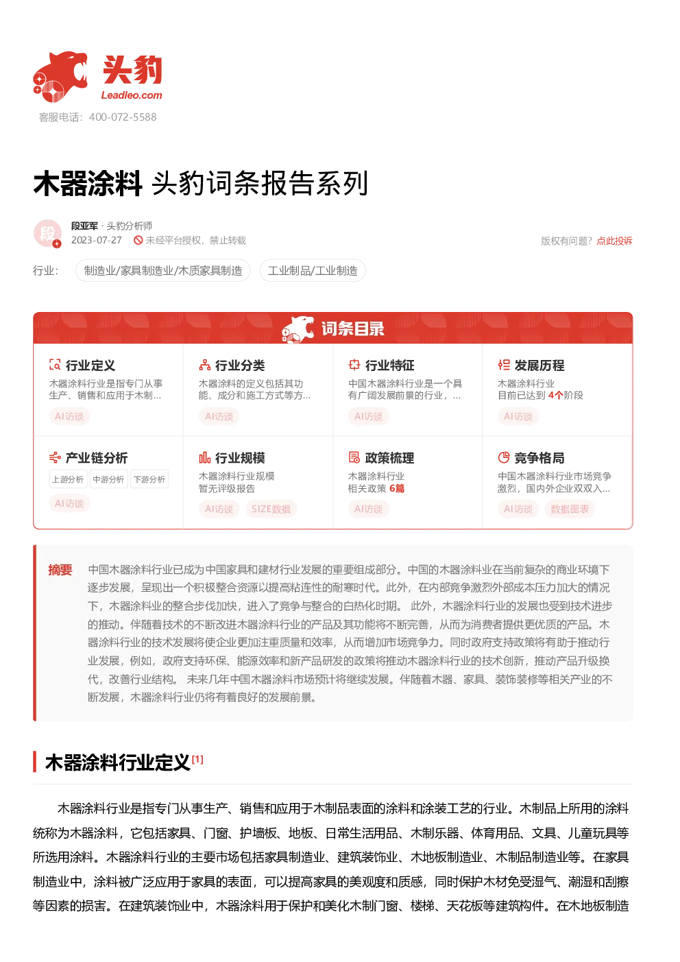报告封面