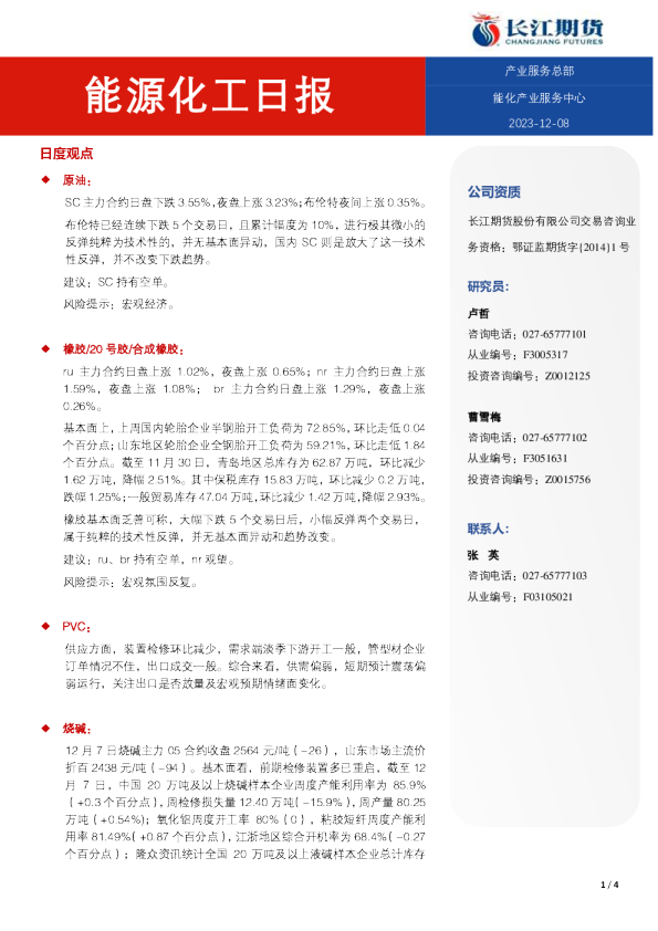 能源化工日报