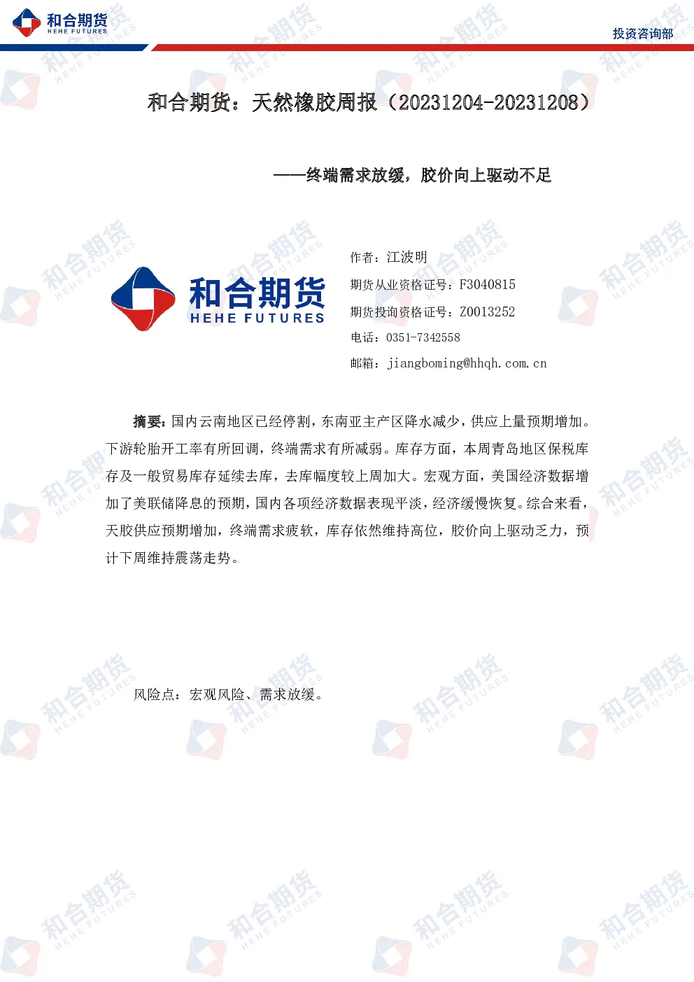 报告封面