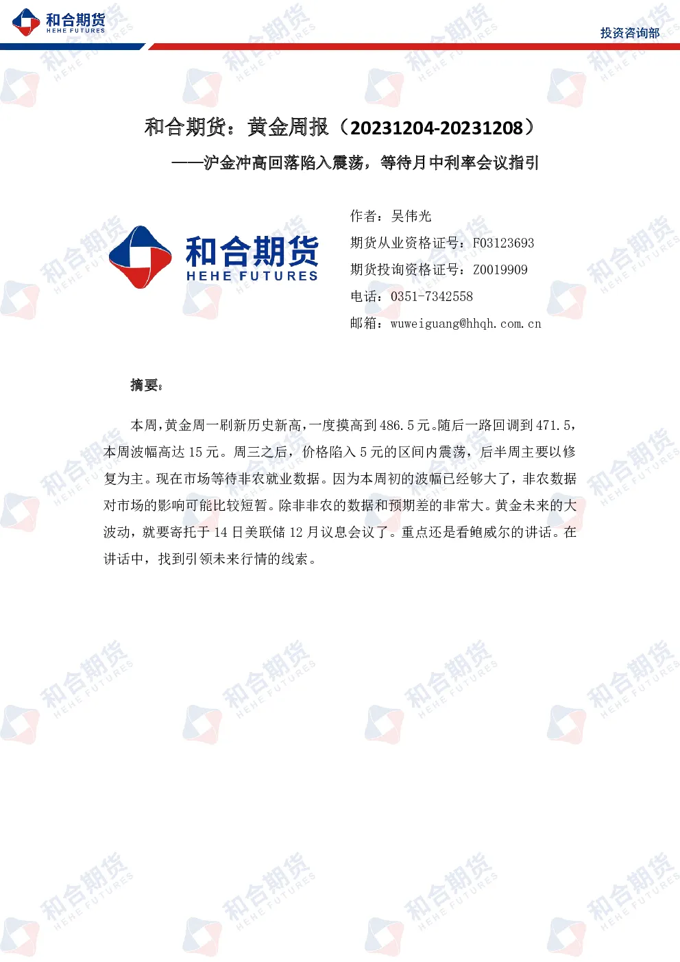 报告封面