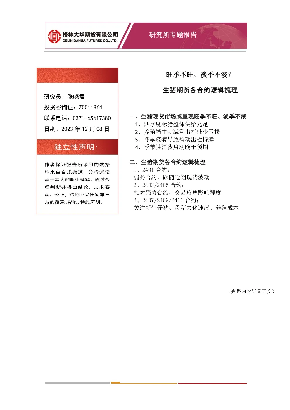 报告封面