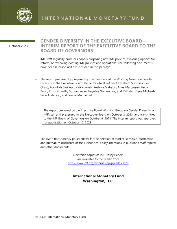 执行局中的性别多样性 - 执行局提交理事会的中期报告