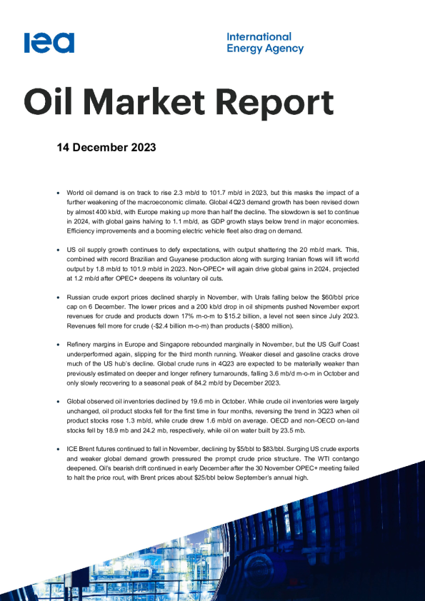 Oil Market Report - December 2023