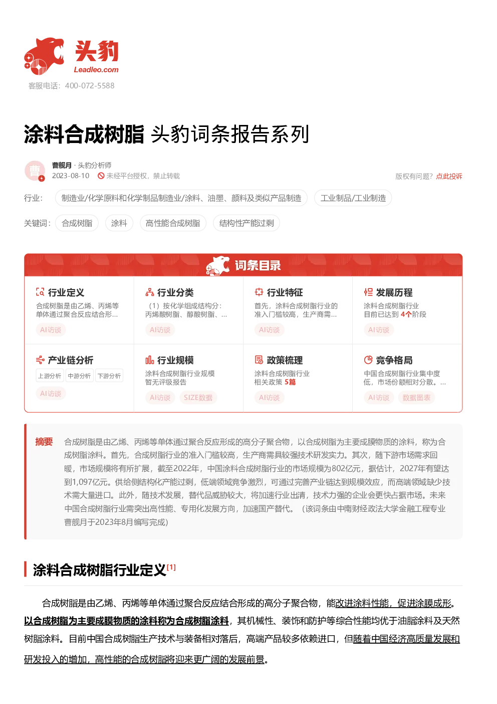 报告封面