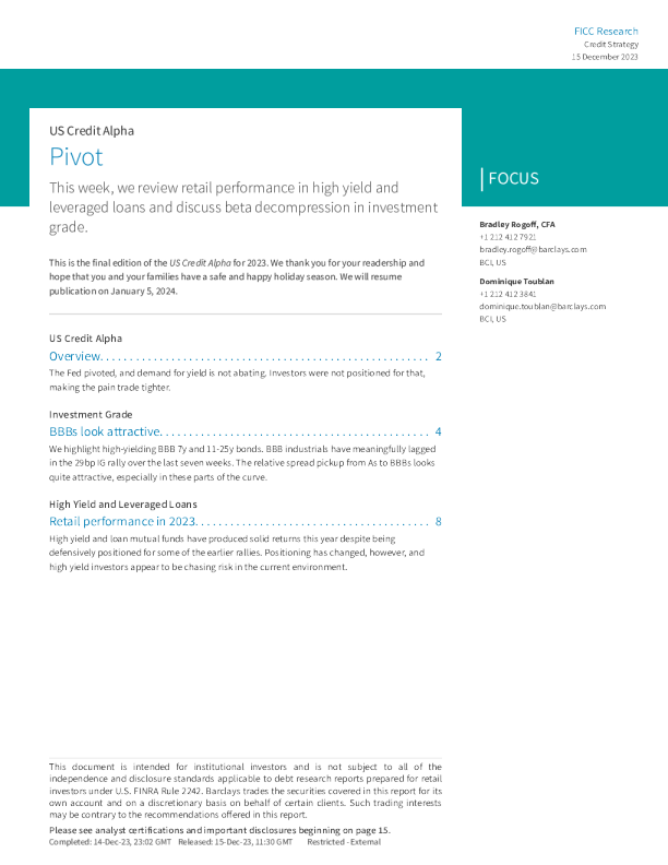 美国信贷 Alpha ： Pivot