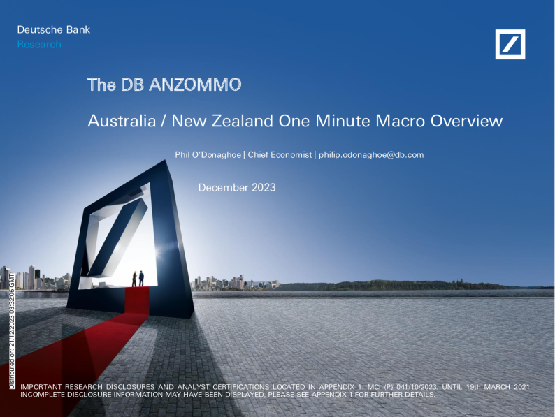 DB ANZOMMO ： 澳大利亚 / 新西兰一分钟宏概述