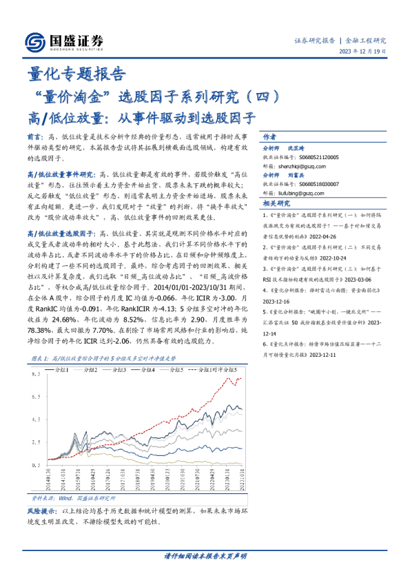 “量价淘金”选股因子系列研究（四）：高、低位放量：从事件驱动到选股因子